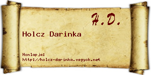 Holcz Darinka névjegykártya